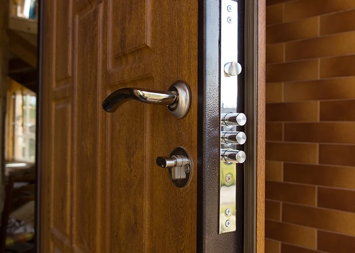 Secure brown front door